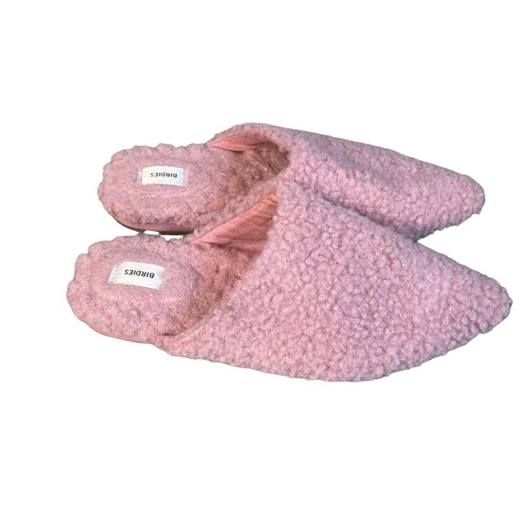 Birdies The Lark Blush Faux Shearling Slides, Size 7 Pink Shoes Slip On - Picture 1 of 8